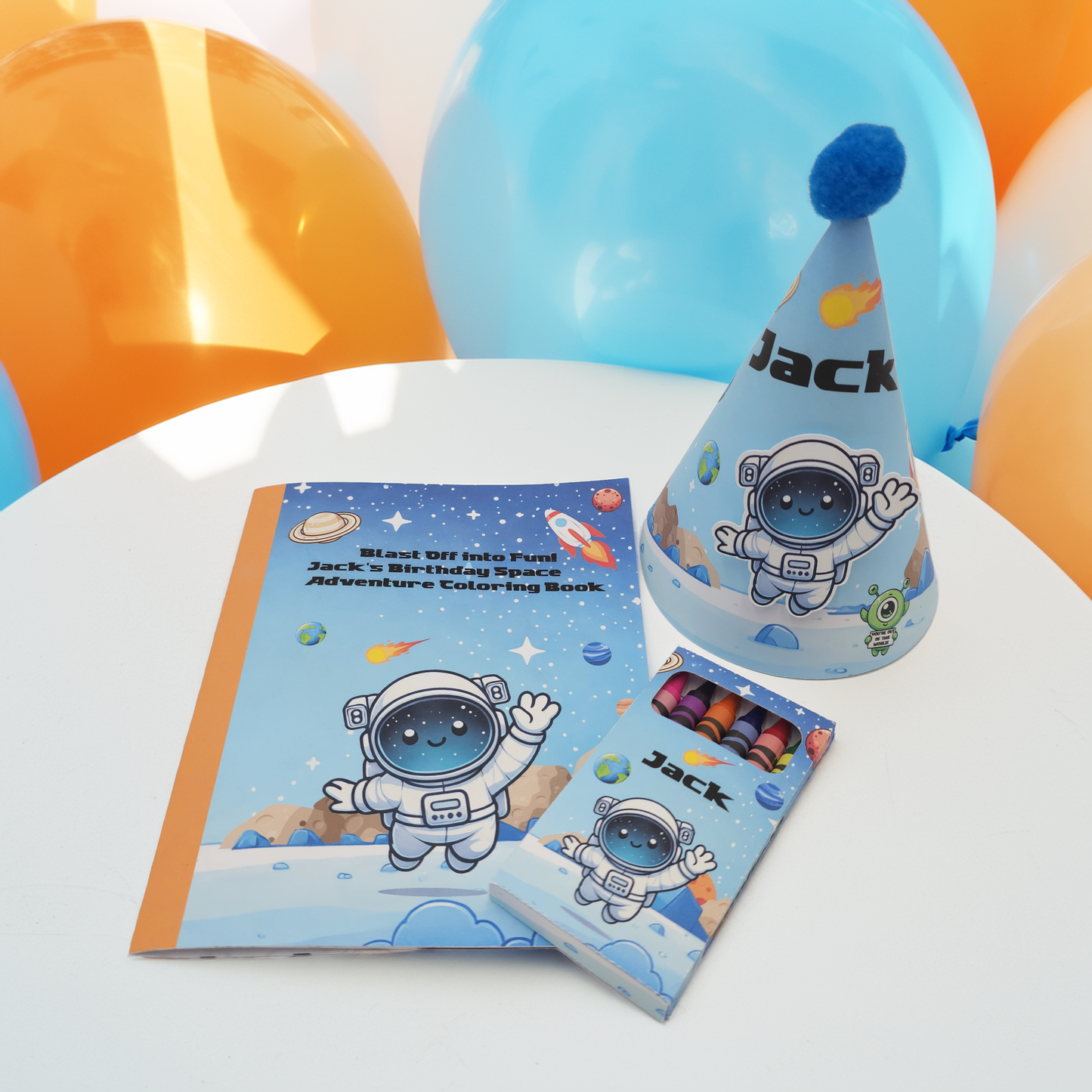 Blast Off Space Coloring Party Bundle