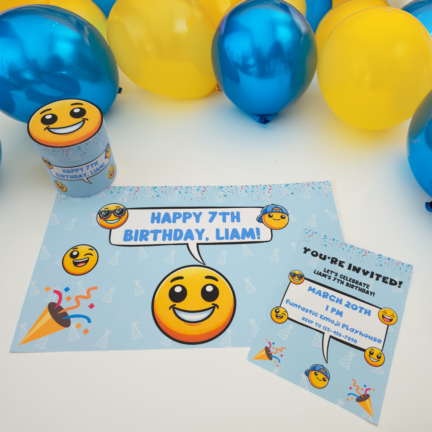 Party Faces Blue Theme